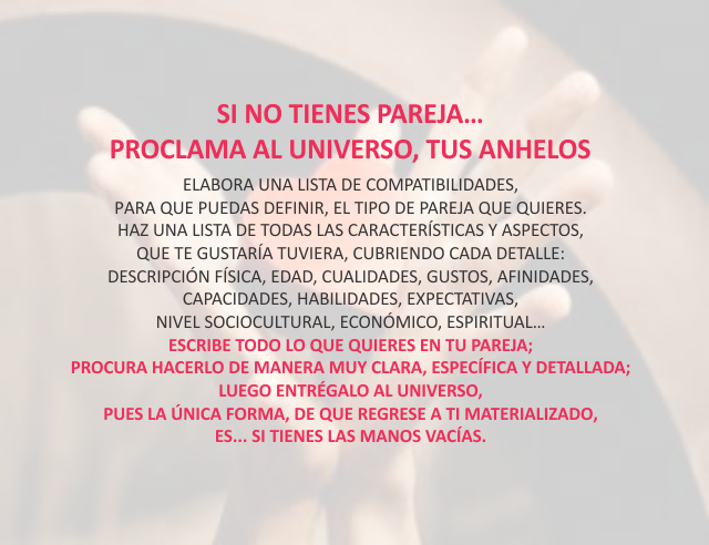 Si no tienes pareja... proclama al universo, tus anhelos Mayo 17 de 2012
